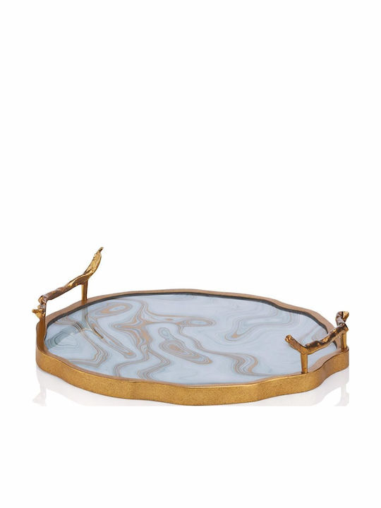 Στρογγυλός Wedding Tray made of Plastic Gold 1pcs Στρογγυλός Wedding Tray made of Plastic Gold 1pcs