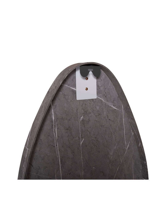 Freebox Wandspiegel Oval mit Gray Hölzernes Rahmen 80x50cm 1Stück