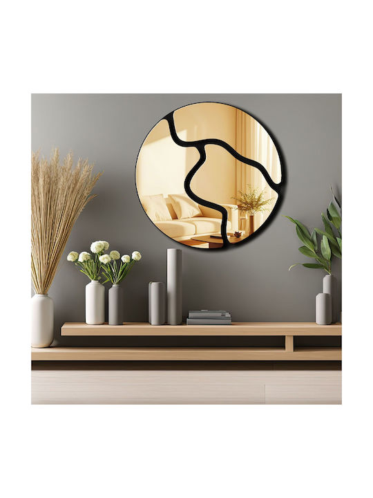 Wallity Wandspiegel mit Gelb Kunststoff Rahmen Durchmesser 48cm 1Stück