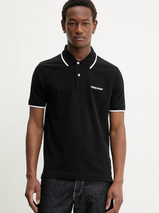 Guess Κέντημα Polo Μπλούζα Μαύρη