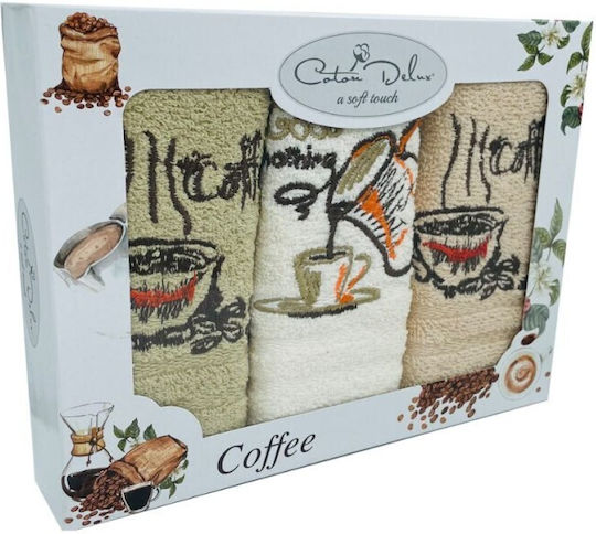 Coton Delux Πετσέτα Κουζίνας από 100% Βαμβάκι 30x50cm 3τμχ