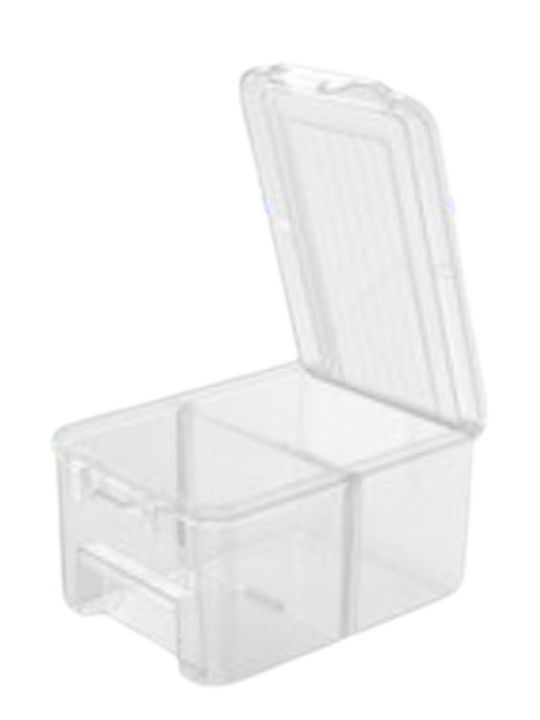 Wadfow Plastic Storage Box with Lid Transparent 15x10.5x8cm 3pcs
