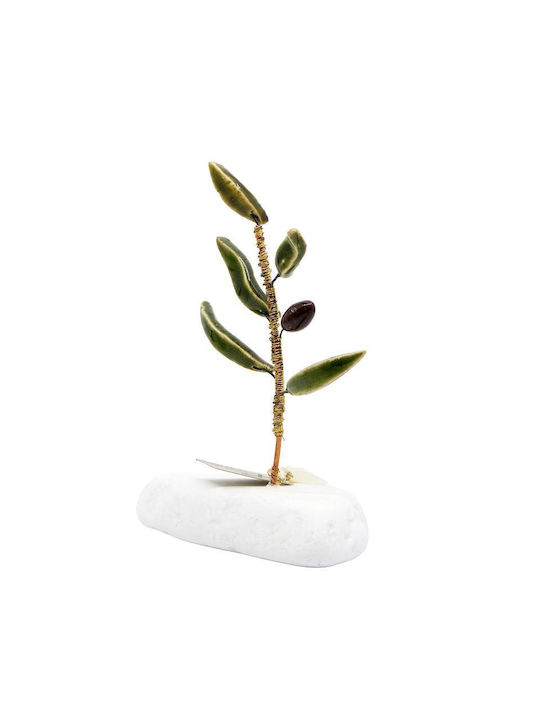 Rozos Ceramics Διακοσμητική Ελιά από Κεραμικό Υλικό 6x12cm