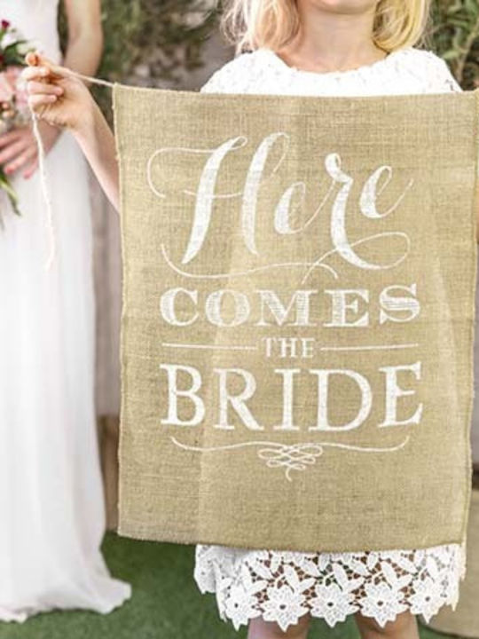 Πινακίδα Γάμου "here Comes Bride"