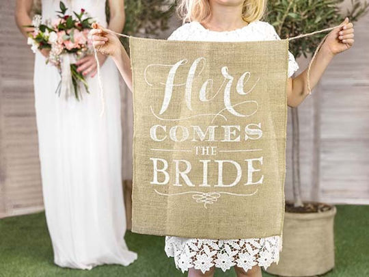 Πινακίδα Γάμου "here Comes Bride"