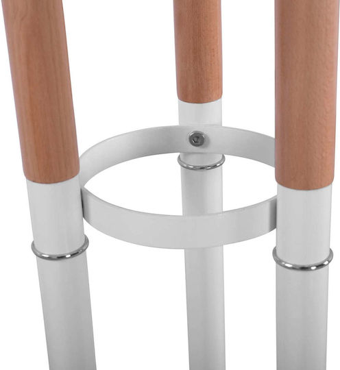 Freebox Metallic Coat Rack White/ Brown Triple with 9 Positions 37x37x173cm