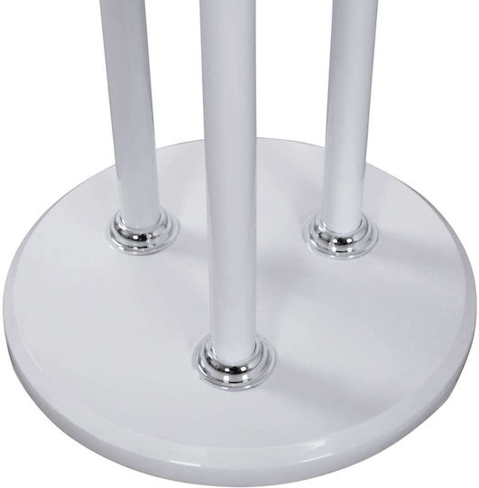 Freebox Metallic Coat Rack White/ Brown Triple with 9 Positions 37x37x173cm