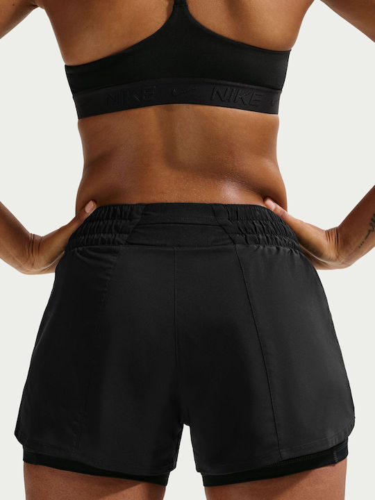 2-в-1 Дамски Спортен Шорт Dri-Fit Черен / Бял