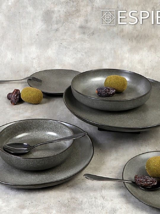 Espiel Etna Placă Adâncă Ceramică Verde cu Diametru 21cm 4 Bucăți