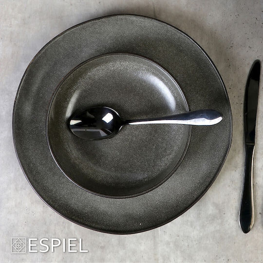 Espiel Etna Serving Plate Deep Ceramic Green with Diameter 21cm 4 Pieces