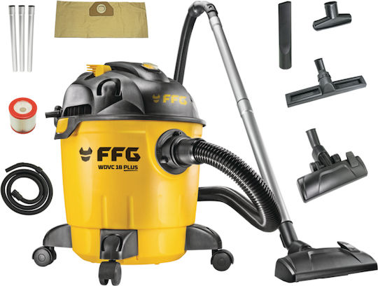 FFG WDVC 18 PLUS Σκούπα Υγρών / Στερεών 1200W με Πλαστικό Κάδο 18lt