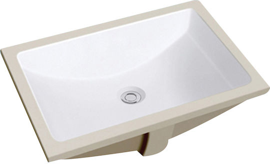 Vinci Square Υποκαθήμενος Νιπτήρας Πορσελάνης 54x35.5x20cm Λευκός