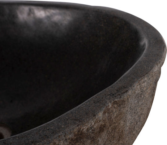 HomeMarkt Aufgesetztes Waschbecken Stein 40x40x20cm Gray