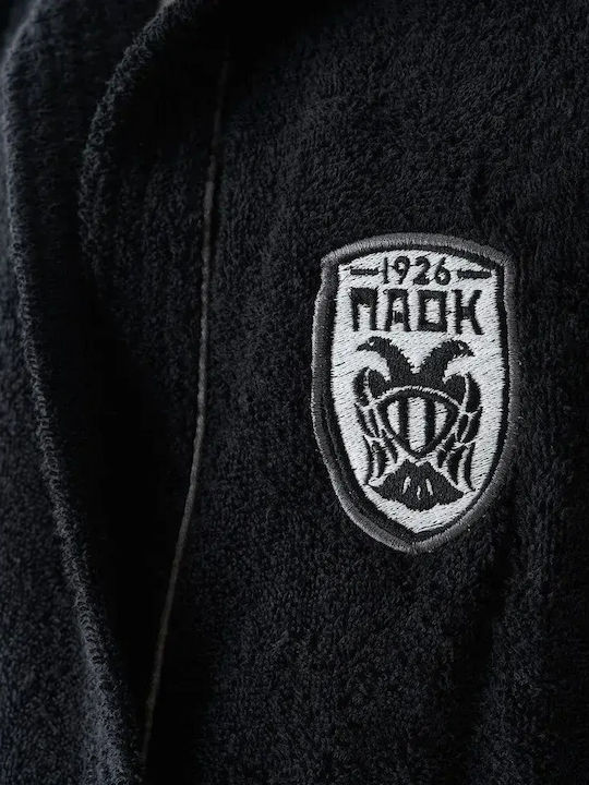Vesta Home Paok Bathrobe Hooded Black 360gsm