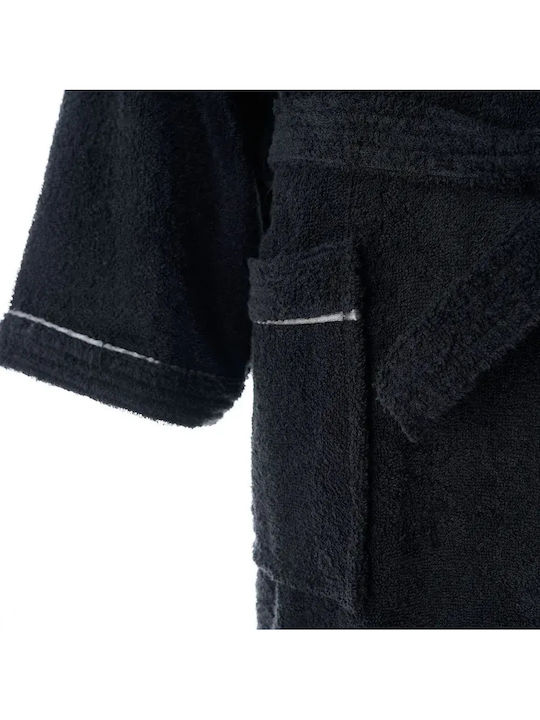 Vesta Home Paok Μπουρνούζι με Κουκούλα Black 360gr/m²