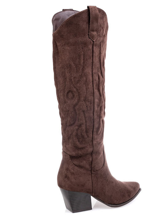 Women's Boots with Mid Heel Brown