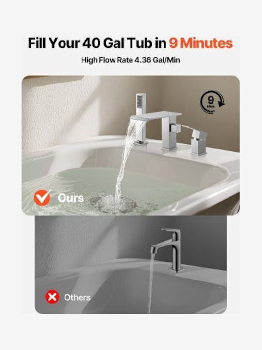 Vevor Mixing Bathtub Shower Faucet Gray