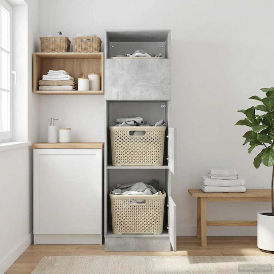 vidaXL Cabinet de baie Mobilier pentru baie L50xA68xÎ162cm Gri