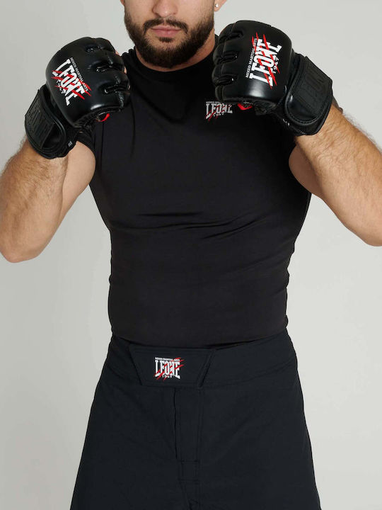 Leone 1947 Ανδρική Κοντομάνικη Μπλούζα AB917 για Jiu-Jitsu Μαύρη