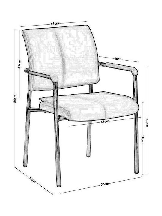 Armchair Visitor Elder with Arms Black 56x60x82cm 5pcs