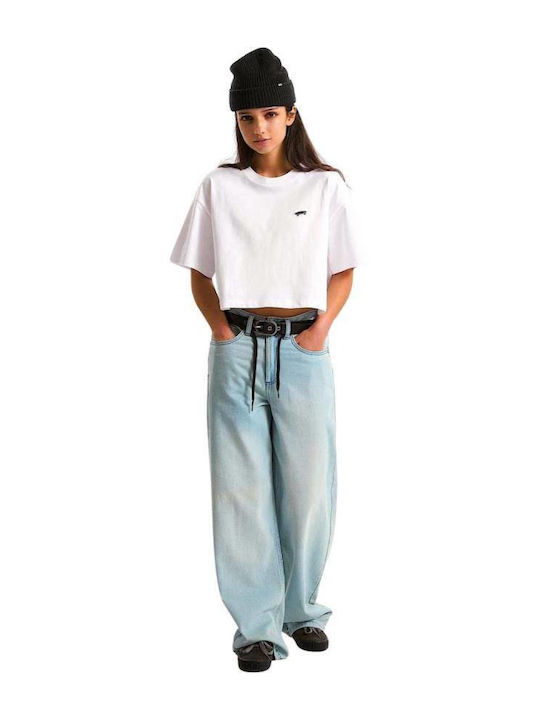 High Waist Women's Jean Trousers Light Stone