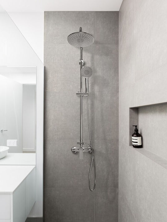 Invena Shower Column without Mixer Silver Invena Shower Column without Mixer Silver