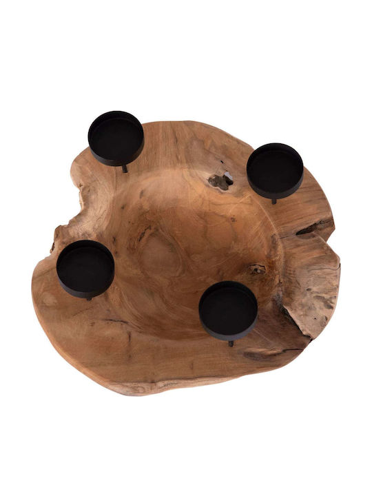 Freebox Candle Holder Wooden in Black Color 30x30x7cm 1pcs