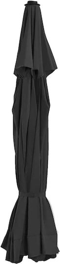 vidaXL vidaXL Ersatzschirmstoff Schwarz Φ5m