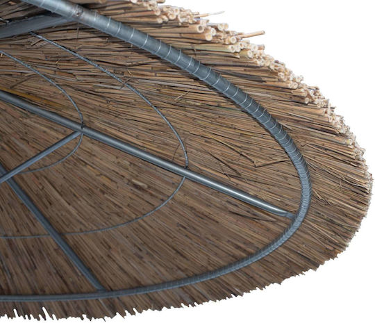 Garten- und Terrassen-Sonnenschirm Rattanmuster Φ220cm mit 4 Abspannungen und 3 Streben Garten- und Terrassen-Sonnenschirm Rattanmuster Φ220cm mit 4 Abspannungen und 3 Streben