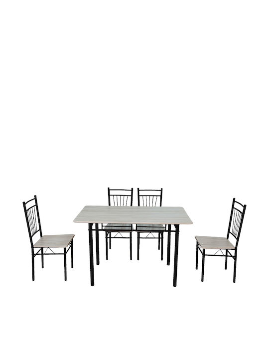 Masă Bucătărie Roza cu 4 Scaune 60x110cm