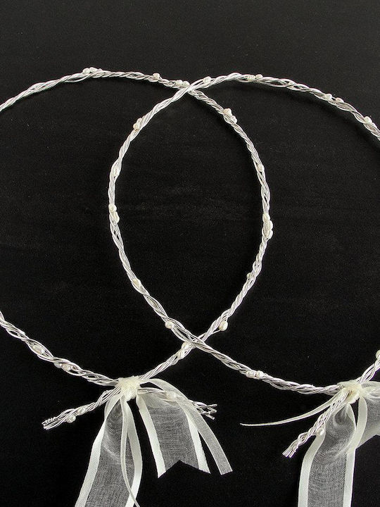 Handmade Silver Wedding Crowns with Pearls