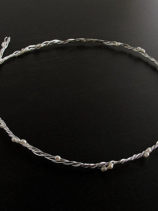 Handmade Silver Wedding Crowns with Pearls