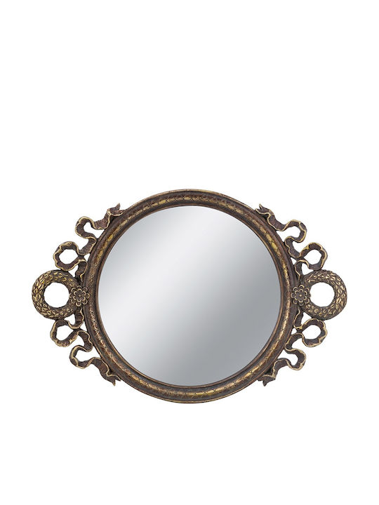 Artekko Decorative Polyresin Tray with Mirror 36.5x3.3x24.8cm