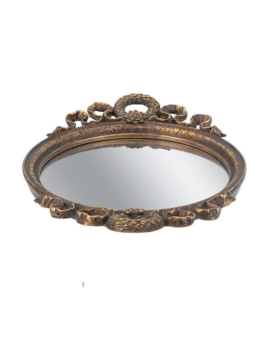 Artekko Decorative Polyresin Tray with Mirror 36.5x3.3x24.8cm