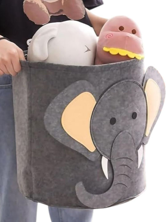 Queen Mother Children's Fabric Storage Basket Elephant Gray 35x35cm