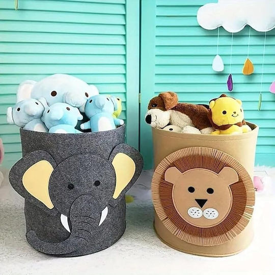 Queen Mother Kinder Stoff-Aufbewahrungskorb Big Lion Beiges 35x35cm