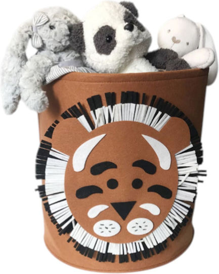Queen Mother Kinder Stoff-Aufbewahrungskorb Friendly Tiger Braune 35x35cm