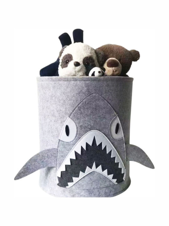 Queen Mother Παιδικό Καλάθι Αποθήκευσης από Ύφασμα Cool Shark Γκρι 35x35cm