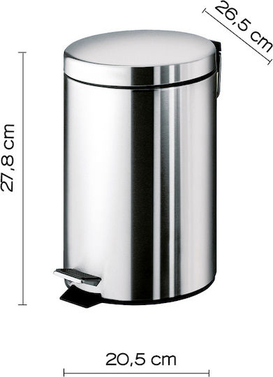 Gedy Argenta Metallic Bathroom Bin 5lt
