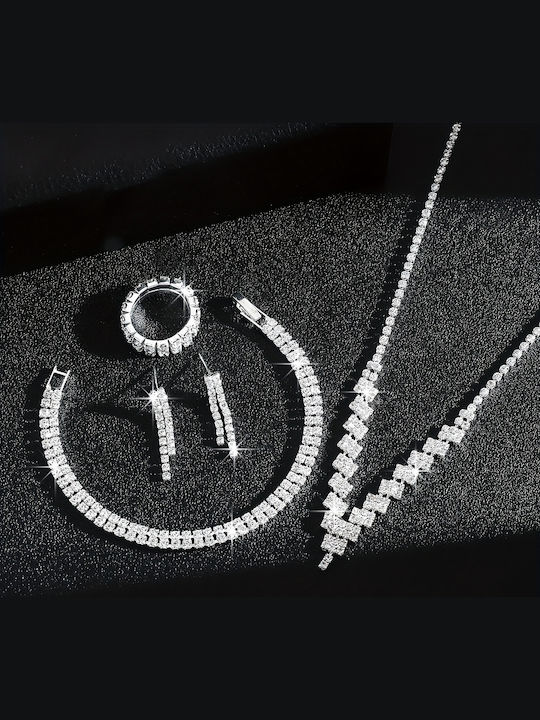 Set With Necklace Earrings Ring & Bracelet