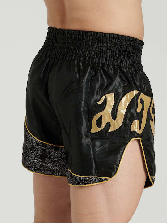 Leone 1947 Muay Thai Boxing Shorts Elite Kick-Thai Boxing Ab879 Black and Gold