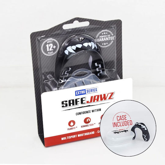 Safejawz Extro 2.0 Black Fangz Senior Protective Mouth Guard Black