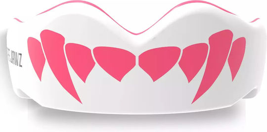 Safejawz Extro 2.0 SJFANGZPIa Protective Mouth Guard Senior White Pink Fangz