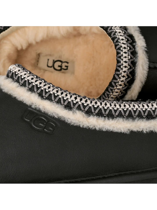 Tasman Winter Men's Slippers with Fur Black