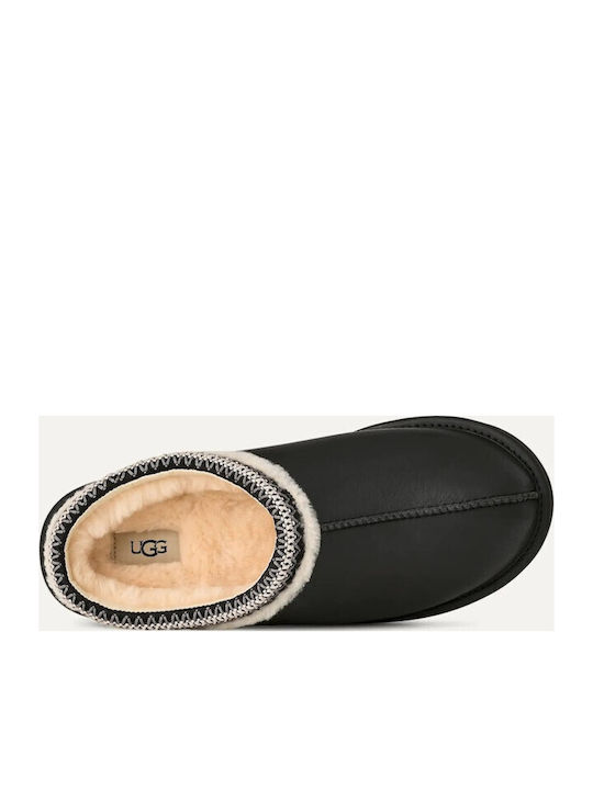 Tasman Winter Men's Slippers with Fur Black