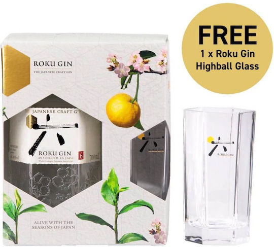 Roku Gin 700ml Gift Pack 1 Glass