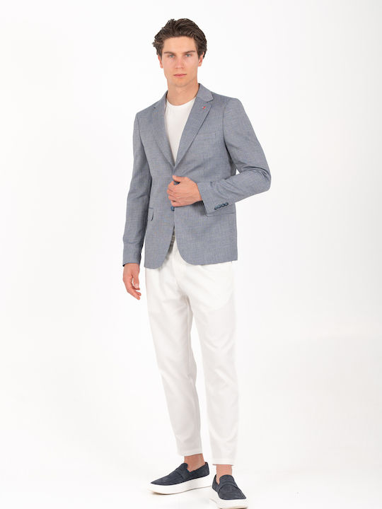 Men’s Suit Jacket with Slim Fit Bahama Blue