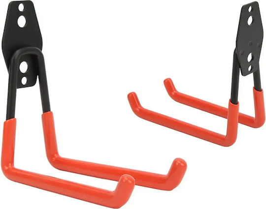 Двоен Метален Кукичка За Стена Тежък Тип Велосипеди и Инструменти – Черно Червено