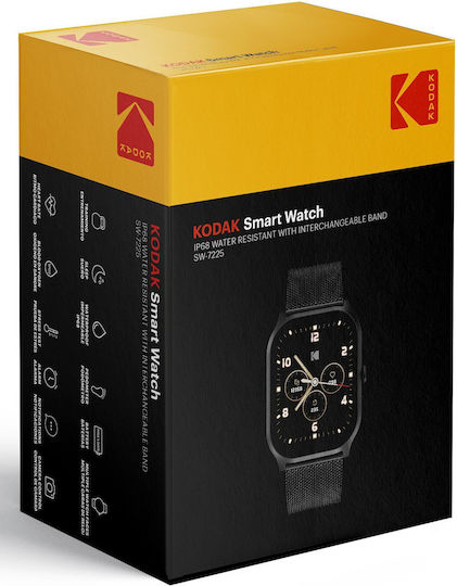Kodak SW-7225 Smartwatch mit Herzfrequenzsensoren Schwarz