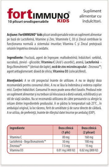 Phyto Fortimmuno Kids Supliment Pentru Întărirea Sistemului Imunitar 10 Plicuri